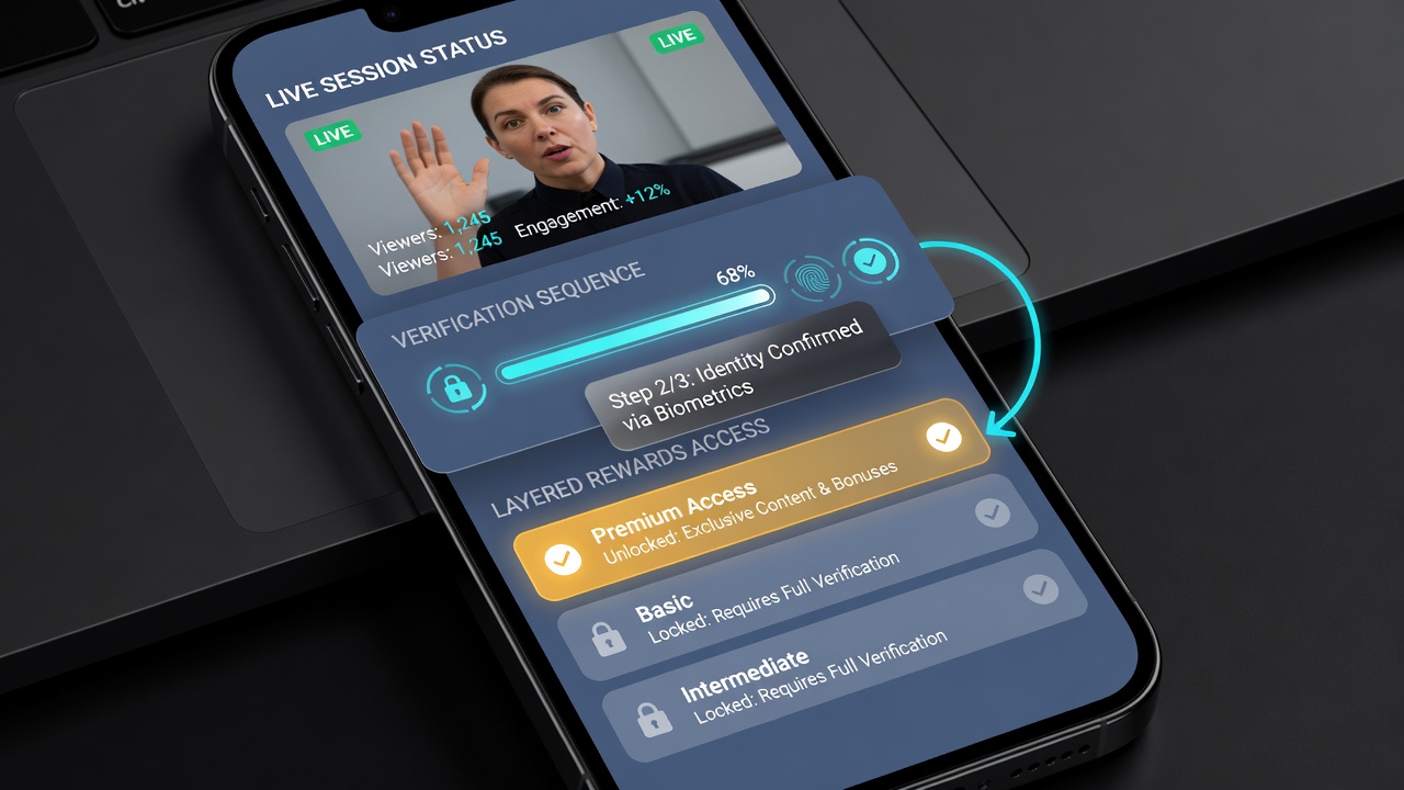 Gestaffelte Belohnungen und Verifizierung in Live-Sessions